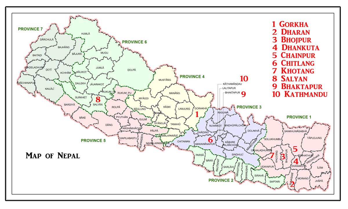 places famous for khukuri in map