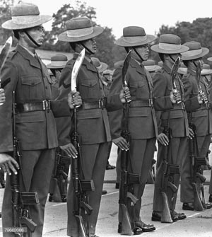 British Gurkhas with Service kukris,1980's
