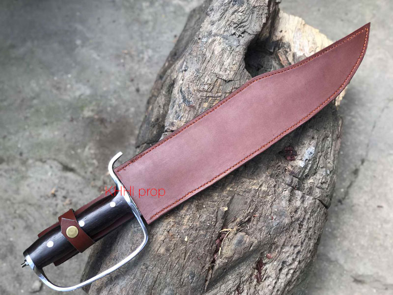 old war bowie in leather sheath