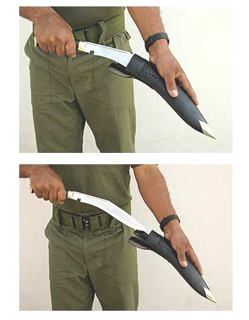 Drawing-khukuri-In-and-Out-from-sheath