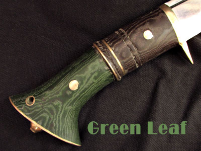 green leaf colored micarta handle