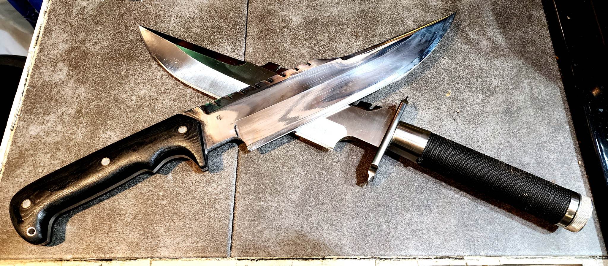 original vs custom replica of Commando knife